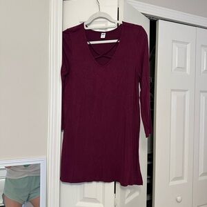Burgundy Long Sleeve Tunic - Old Navy